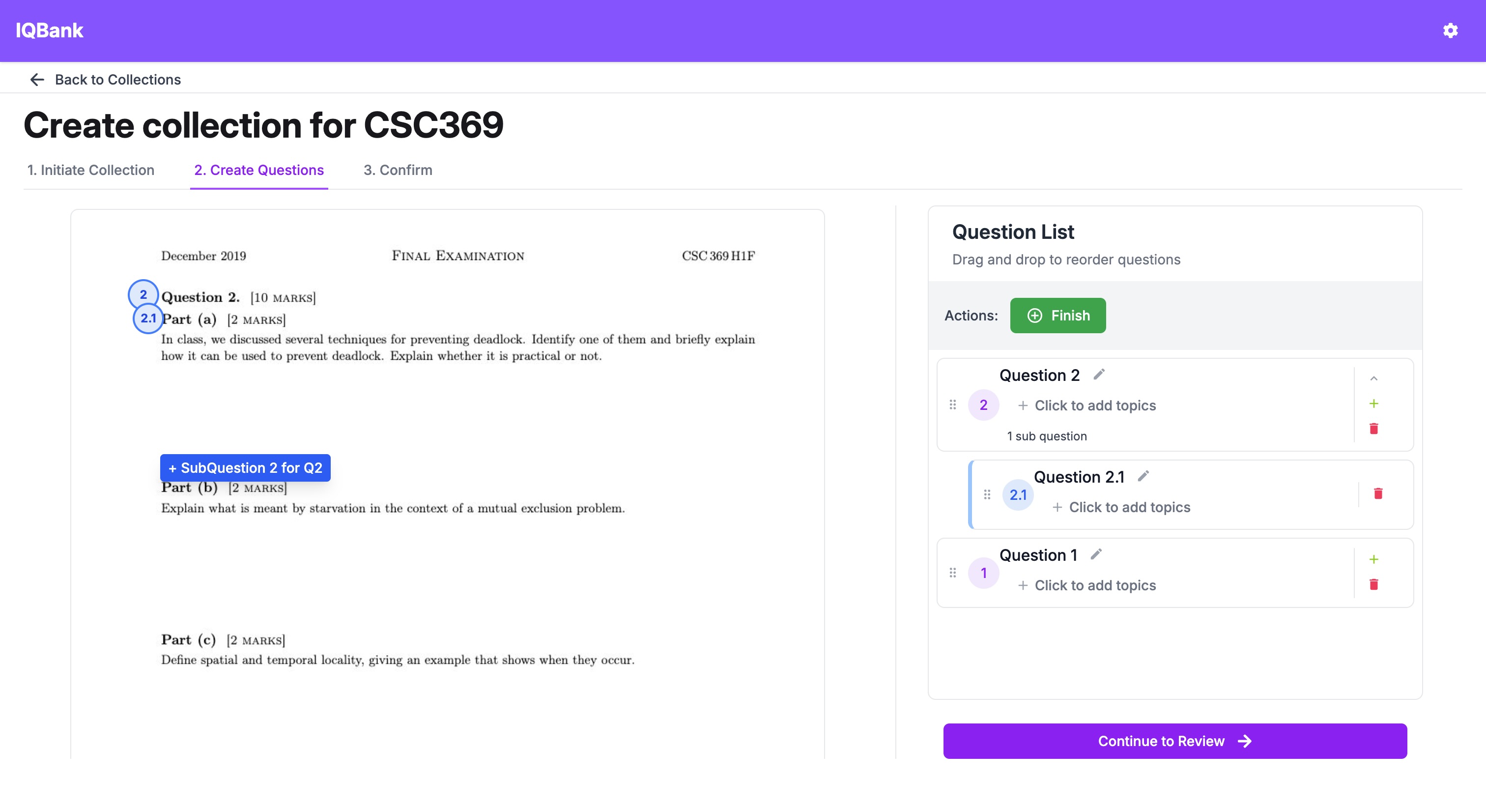Create Question Demo